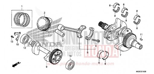 ALBERO MOTORE/PISTONE NC700DD di 2013